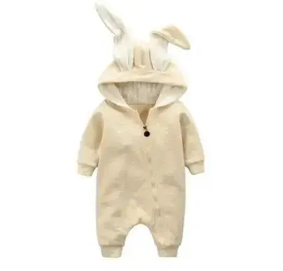 Baby Girl's or Boy's Onesie - Rabbit Ear Hooded Design - 100% Cotton