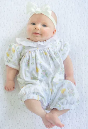 Baby Girl's "Easter Floral" Pima Cotton Romper