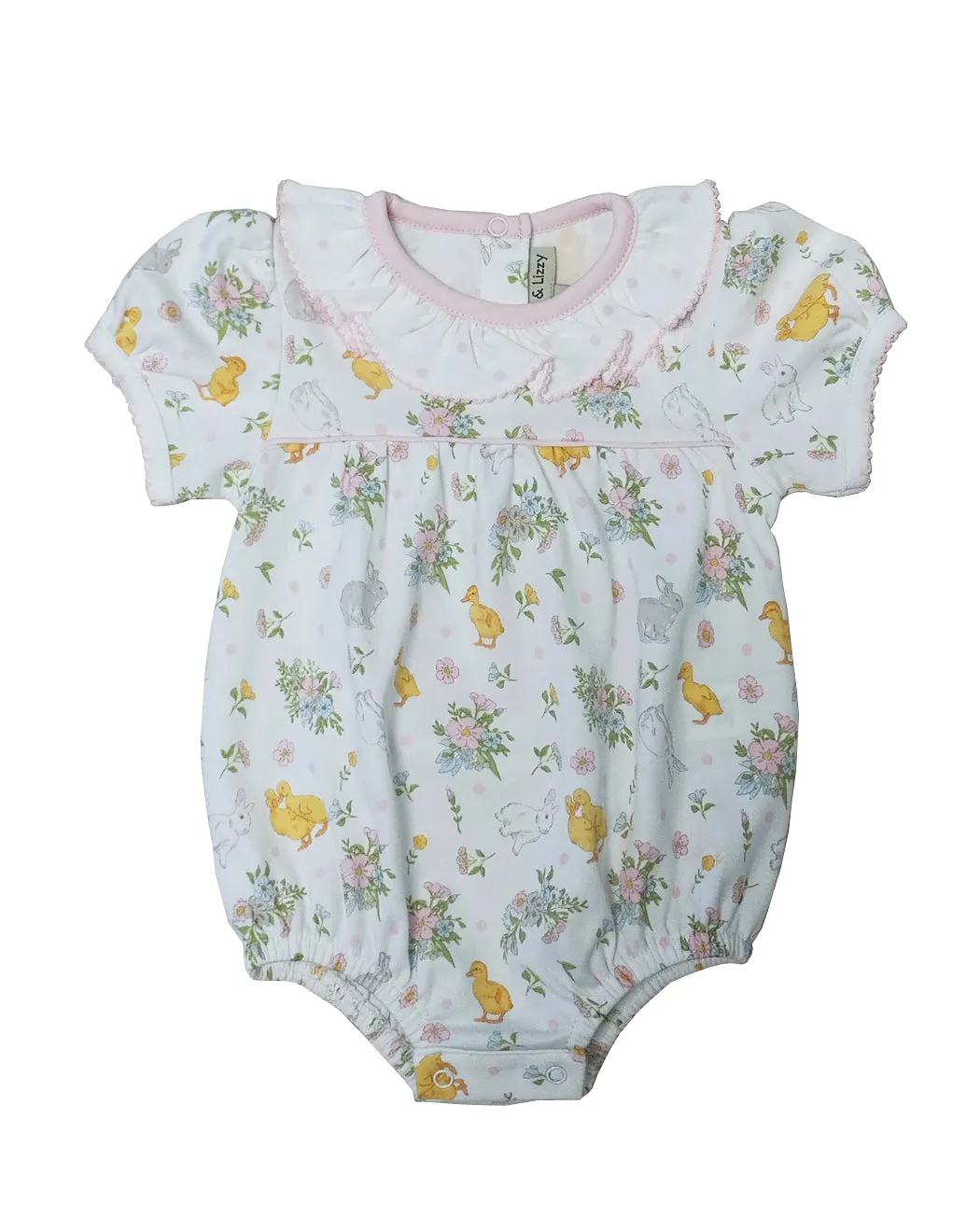 Baby Girl's "Easter Floral" Pima Cotton Romper