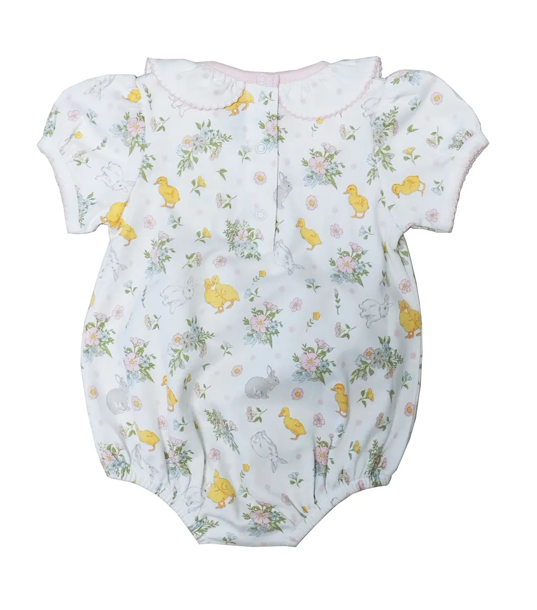 Baby Girl's "Easter Floral" Pima Cotton Romper