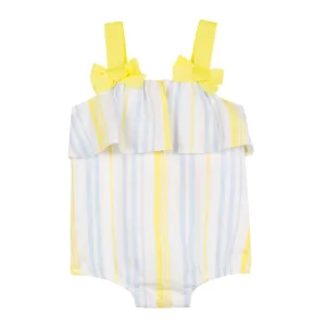 Baby Girls Yellow Striped Rompers