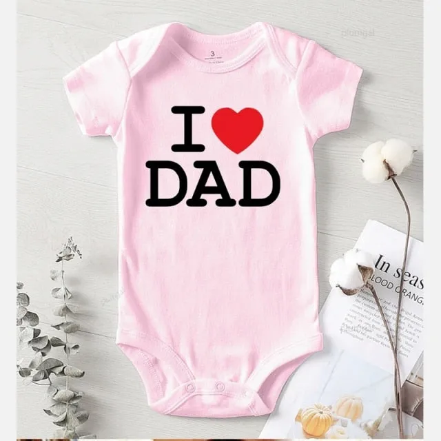 Baby Romper I Love Dad Pink