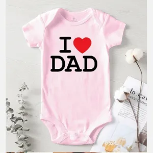 Baby Romper I Love Dad Pink