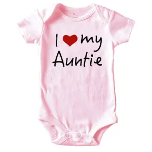 Baby Romper Love Auntie Pink