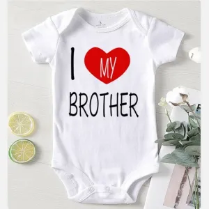Baby Romper Love Brother White