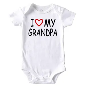 Baby Romper Love Grandpa White