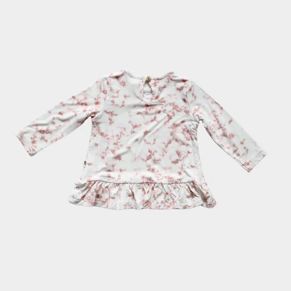 Babysprouts Peplum   Leggings Set in Tie Dye Rose
