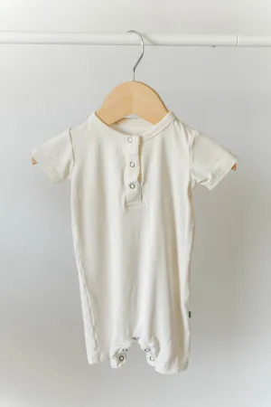 Bamboo Shorty Romper- Cream