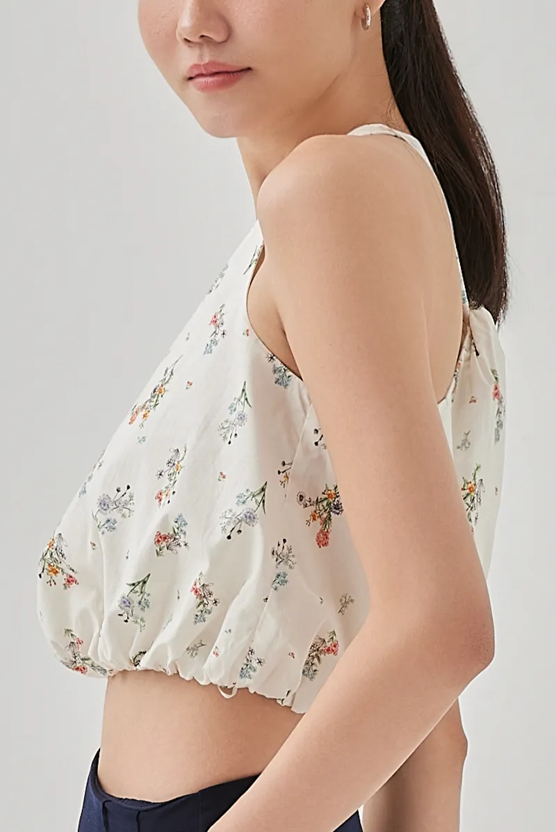 Beau Printed Bubble Hem Top
