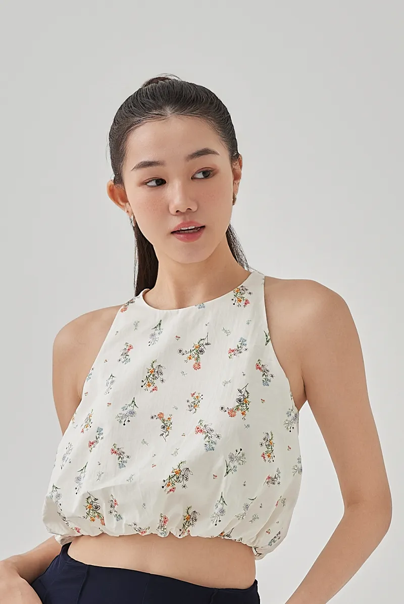 Beau Printed Bubble Hem Top