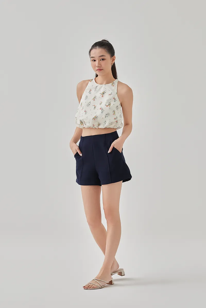 Beau Printed Bubble Hem Top