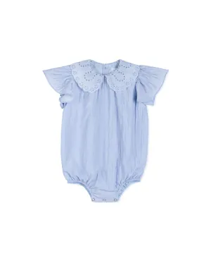 Beck - Linen Swing Lace Collared Romper