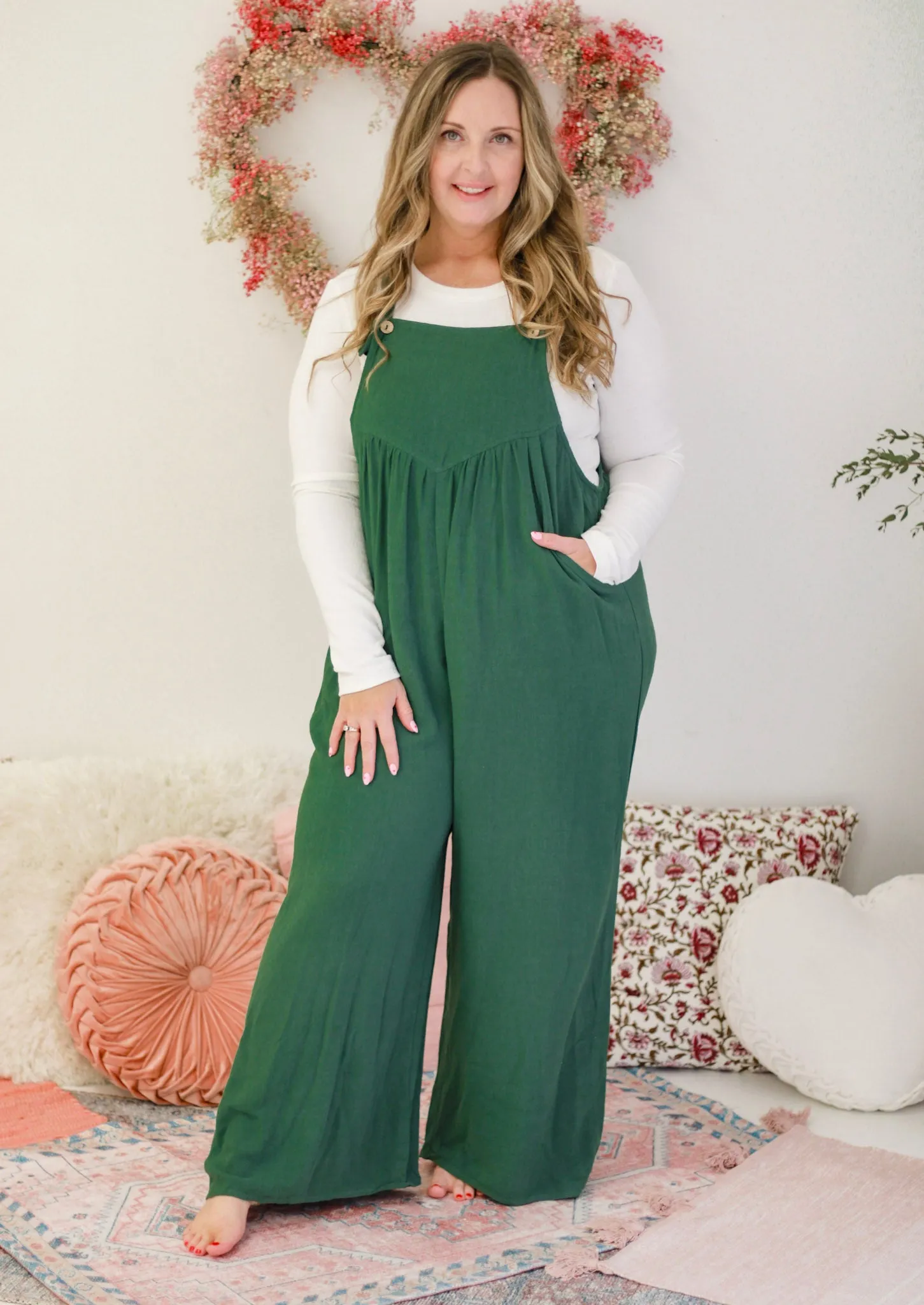 Believe in Me Green Jumpsuit