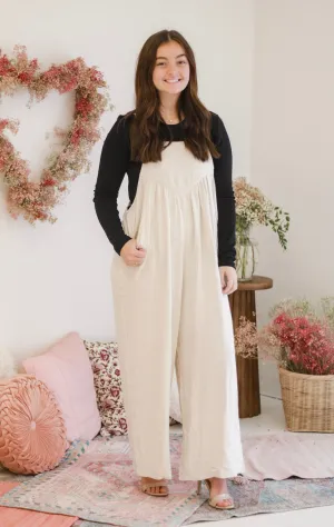 Believe in Me Oatmeal Jumpsuit