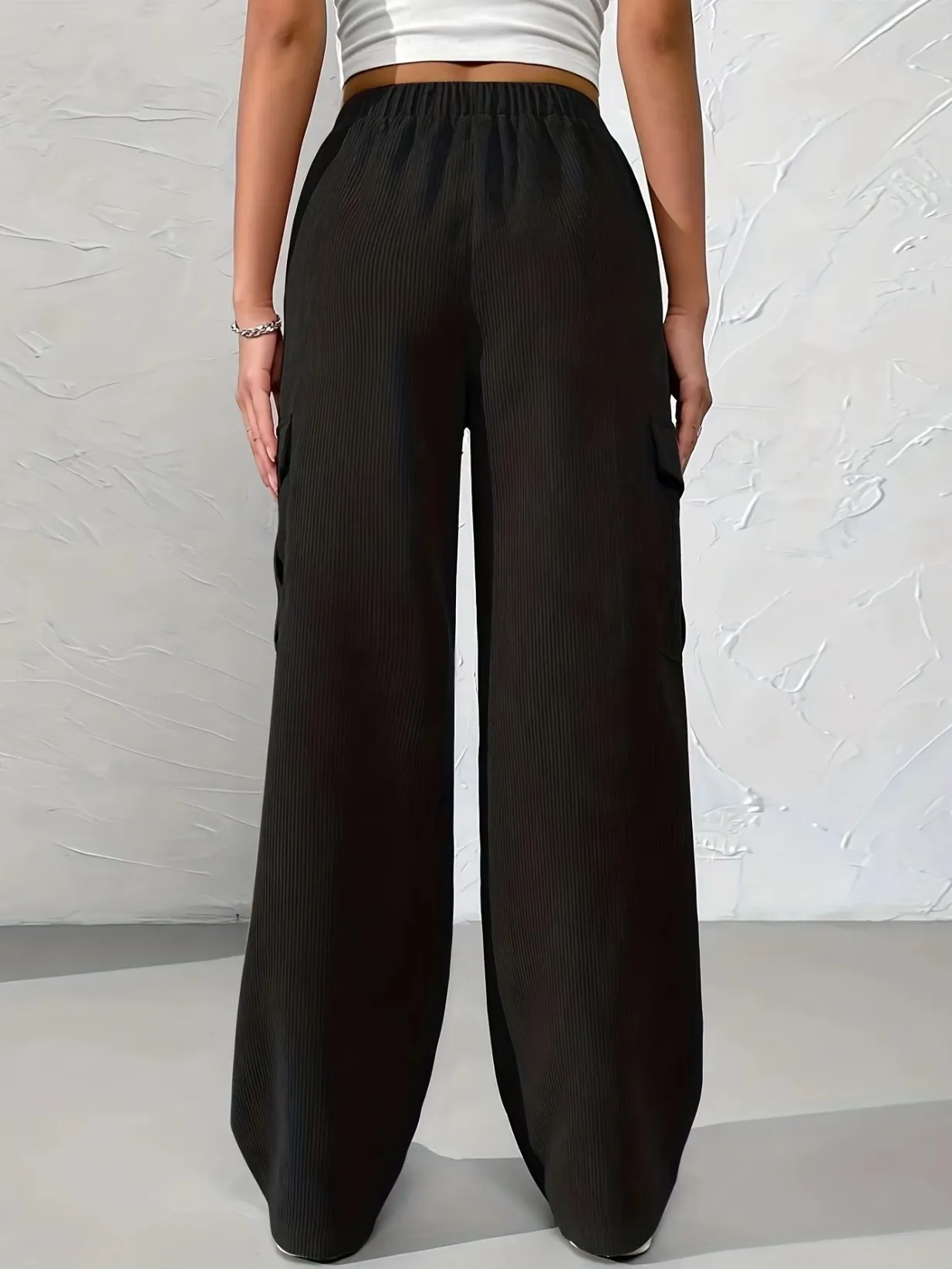 Bertille® | Corduroy Wide Leg Cargo Pants