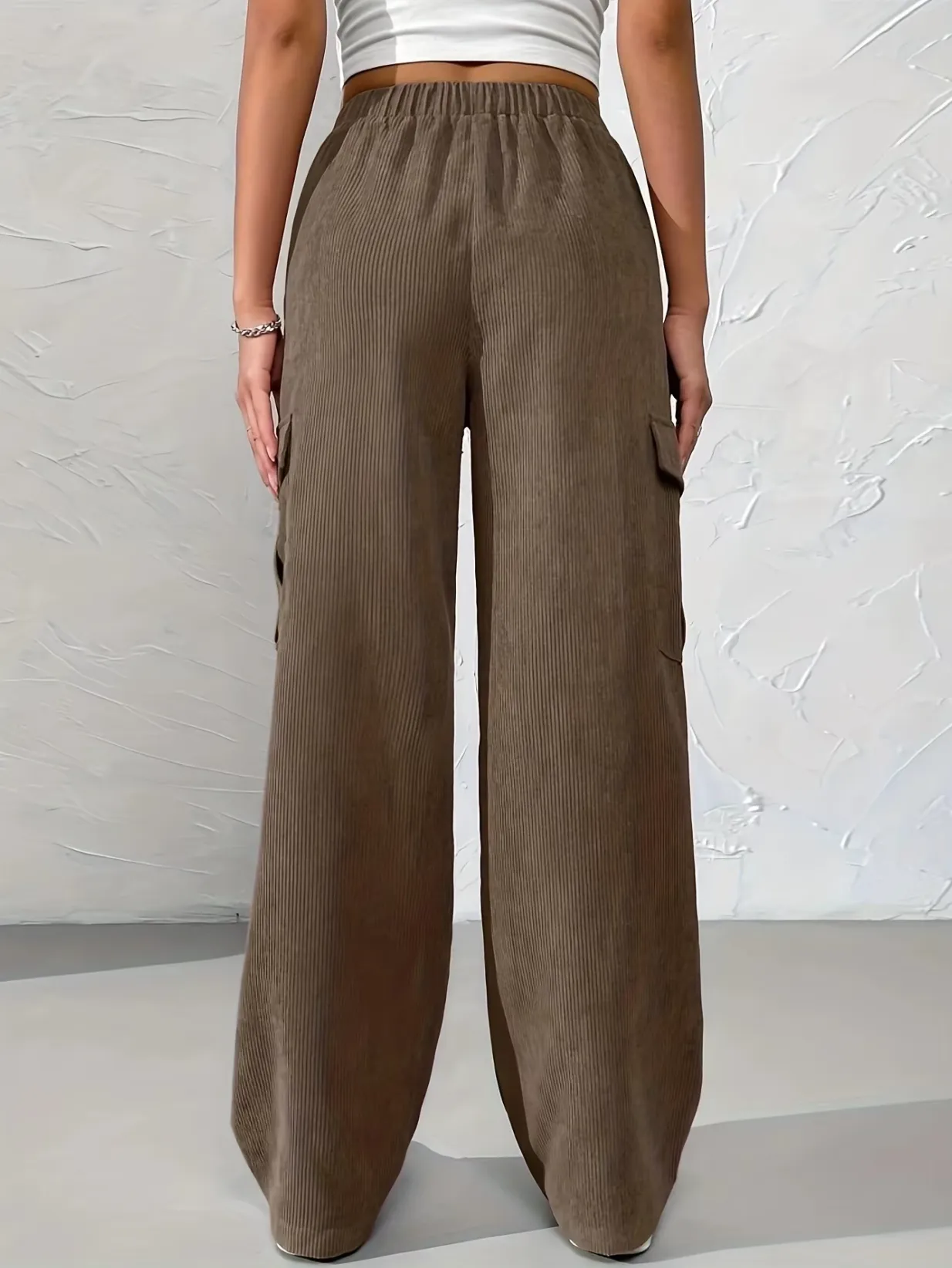 Bertille® | Corduroy Wide Leg Cargo Pants