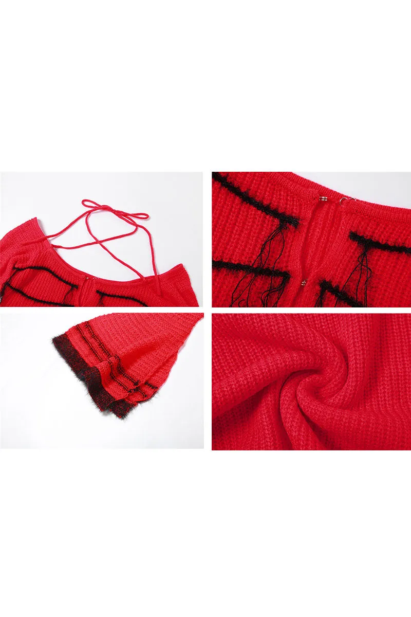 BH0432 Long Sleeve Knitted Mini Dress