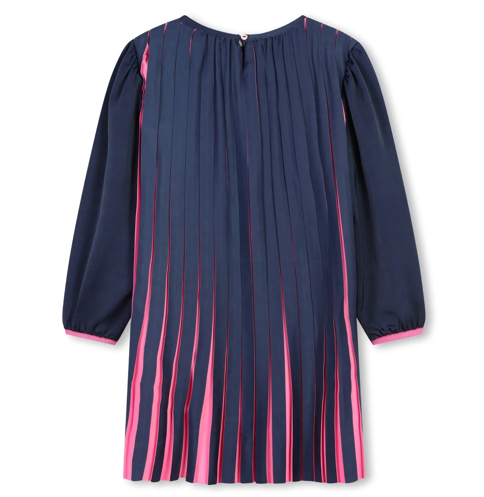 Billieblush Long Sleeve Pleated Dress With Pink Highlights