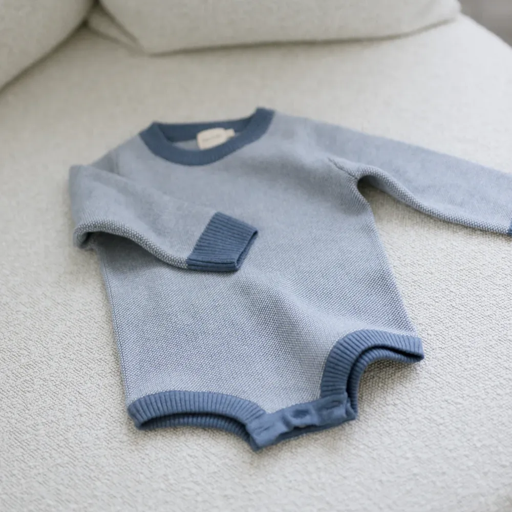 Birdseye Romper - Blue
