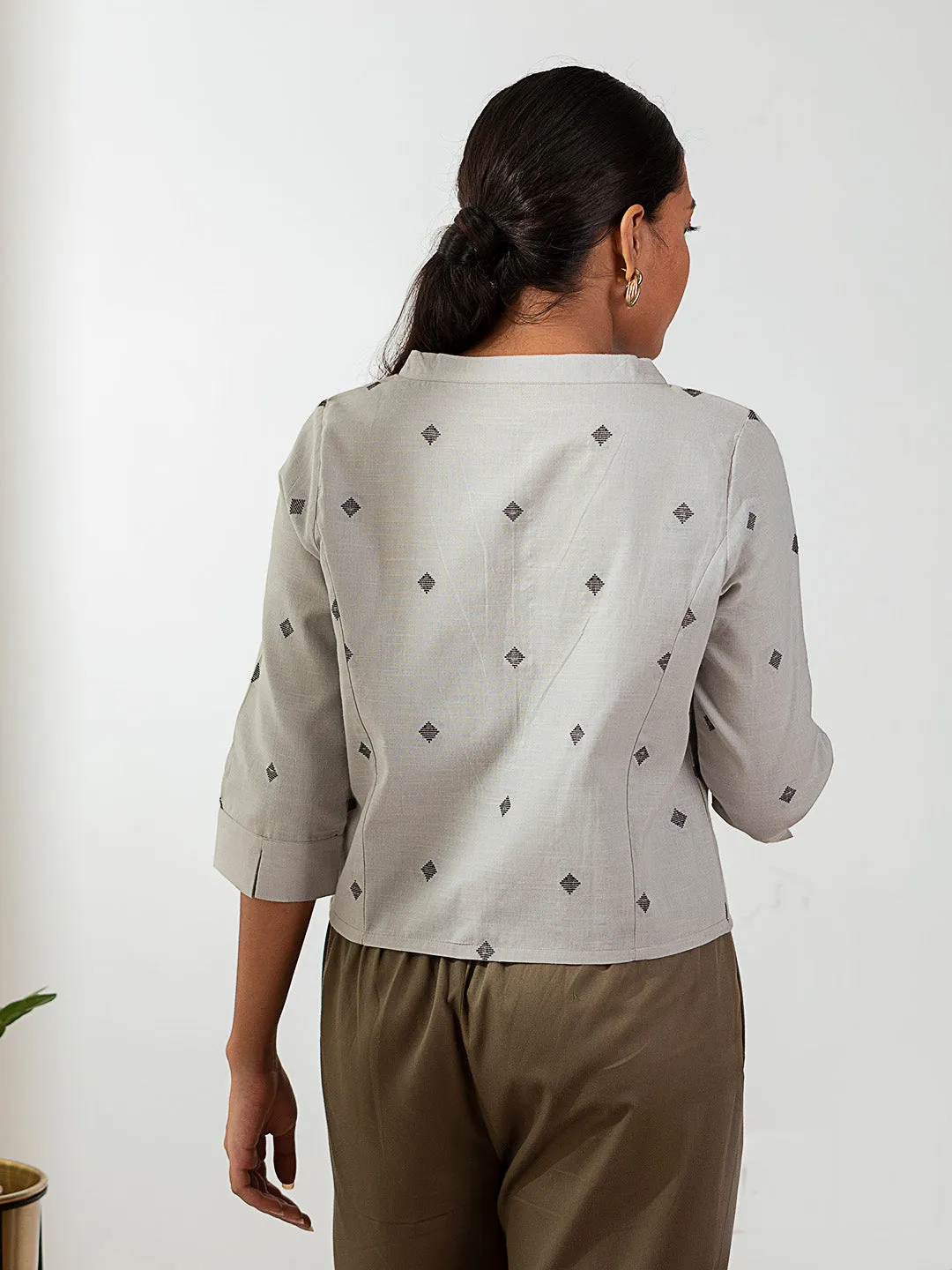 Black Bhutta Cotton Jacket