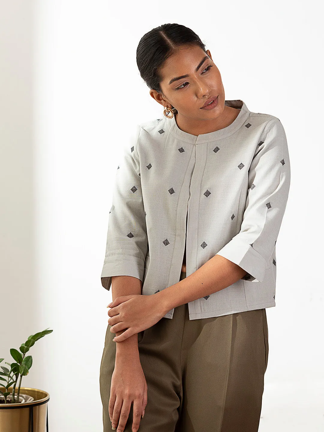Black Bhutta Cotton Jacket