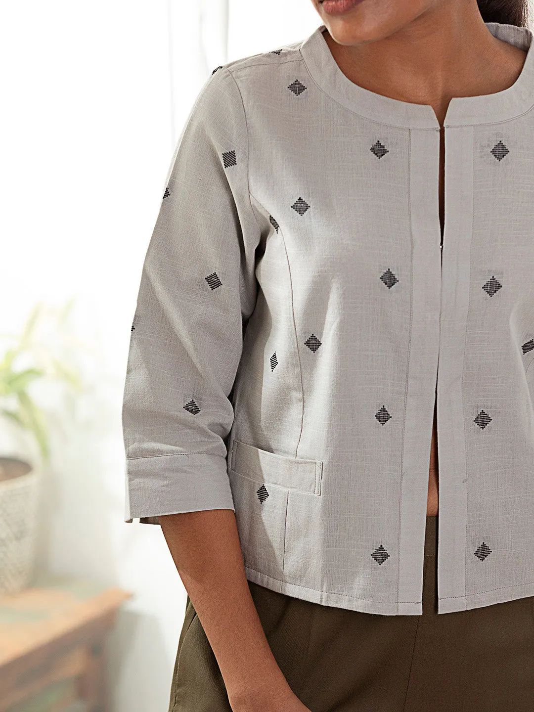 Black Bhutta Cotton Jacket