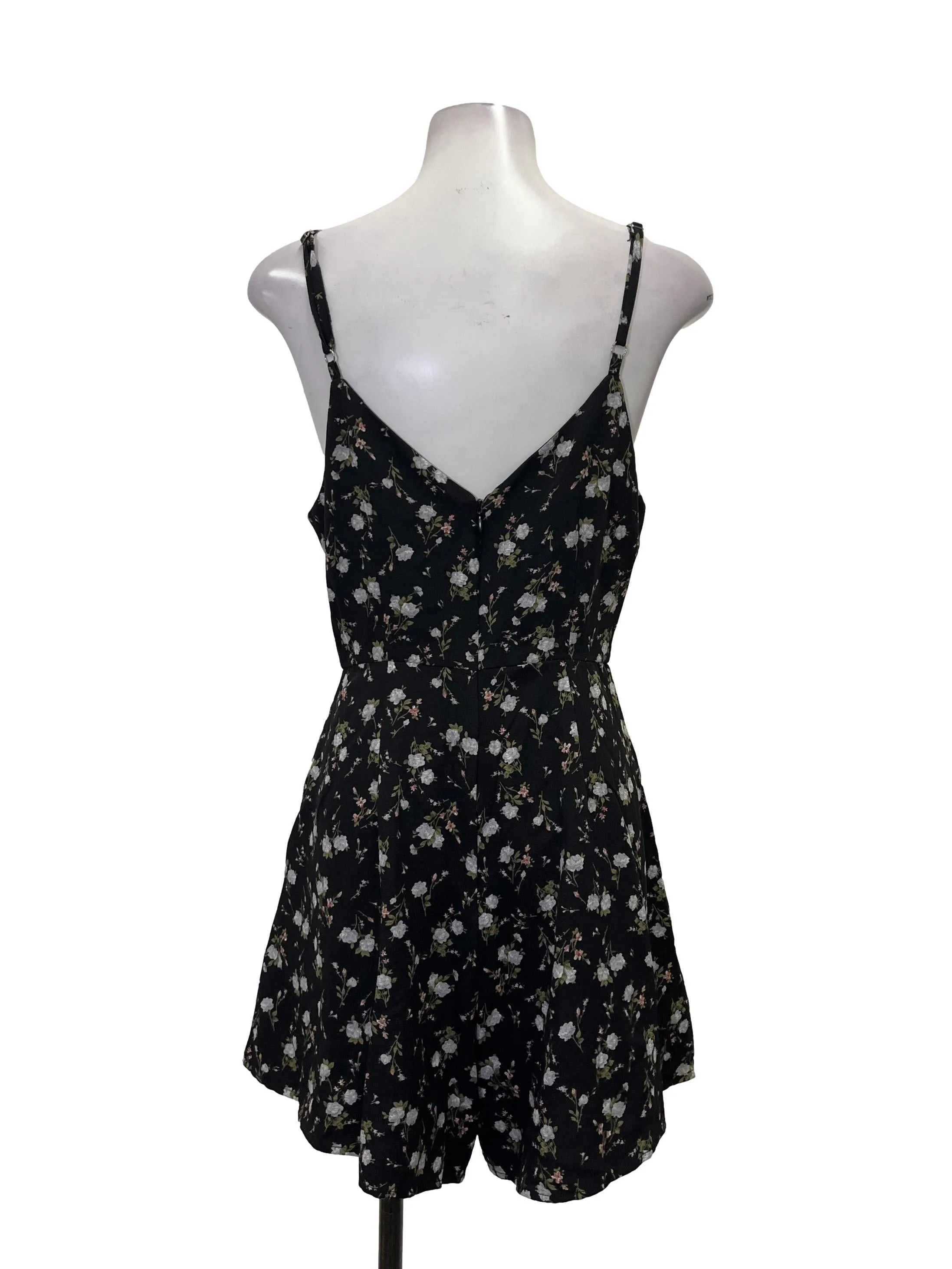 Black Floral Romper
