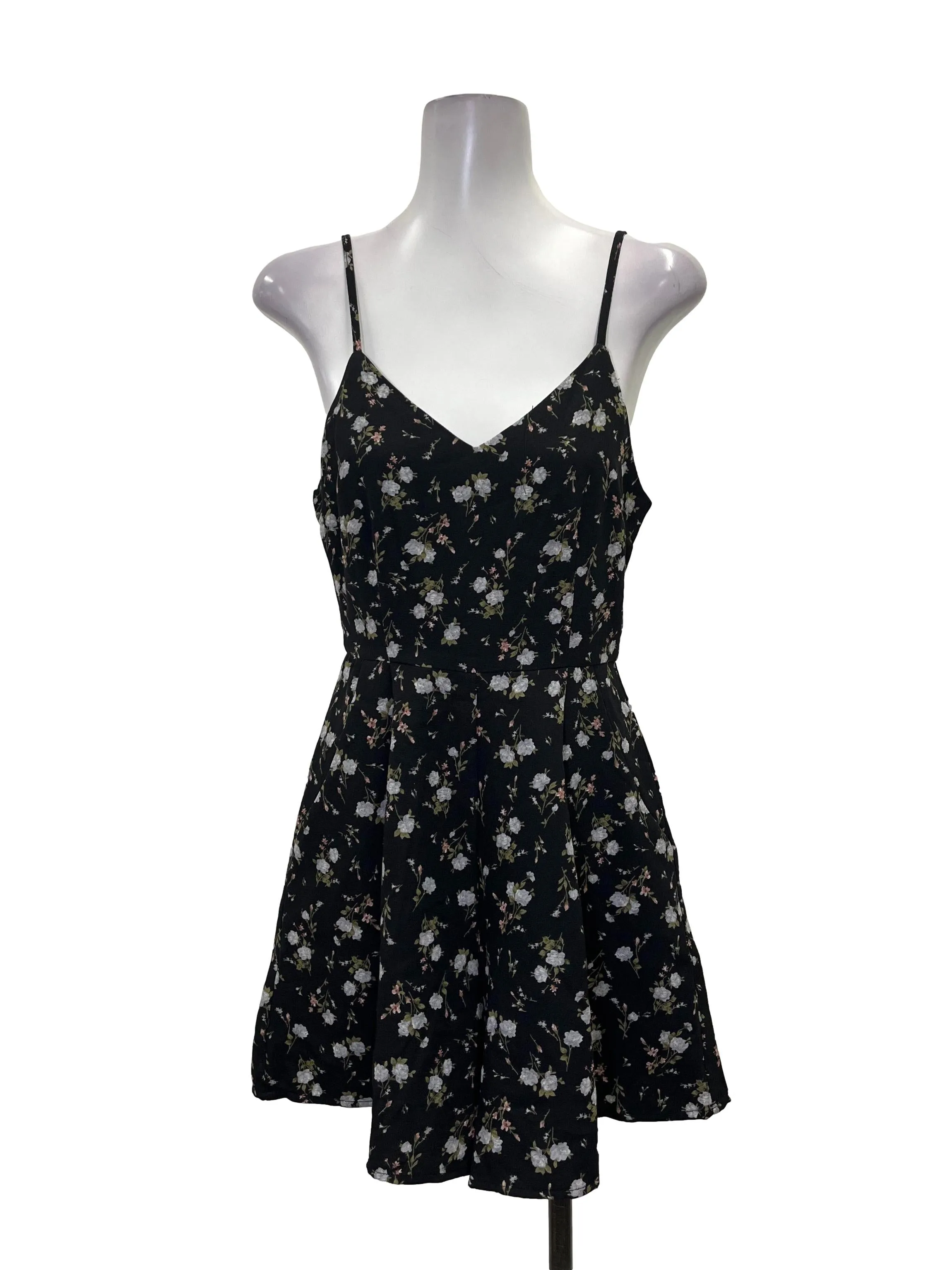 Black Floral Romper