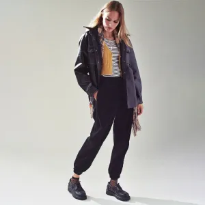 Black High Waist Corduroy Pants