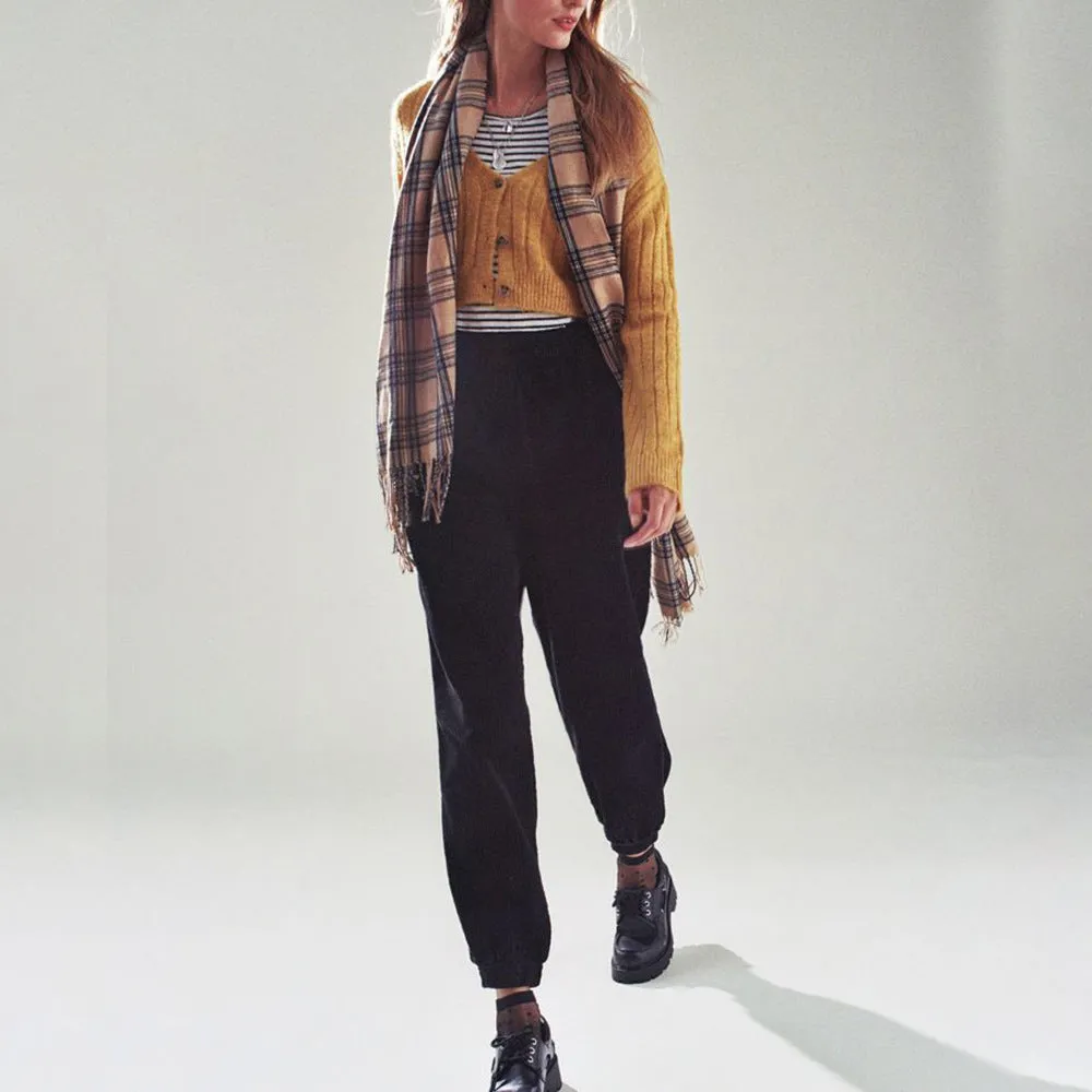 Black High Waist Corduroy Pants