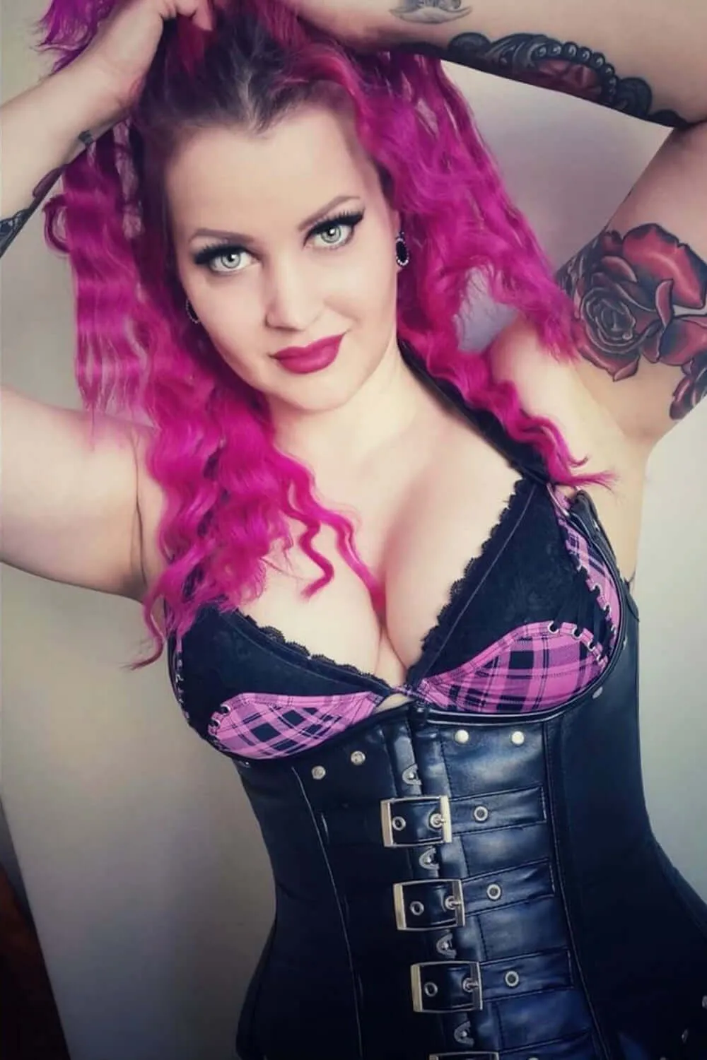 Black Leather Look PU Underbust With Halter Strap