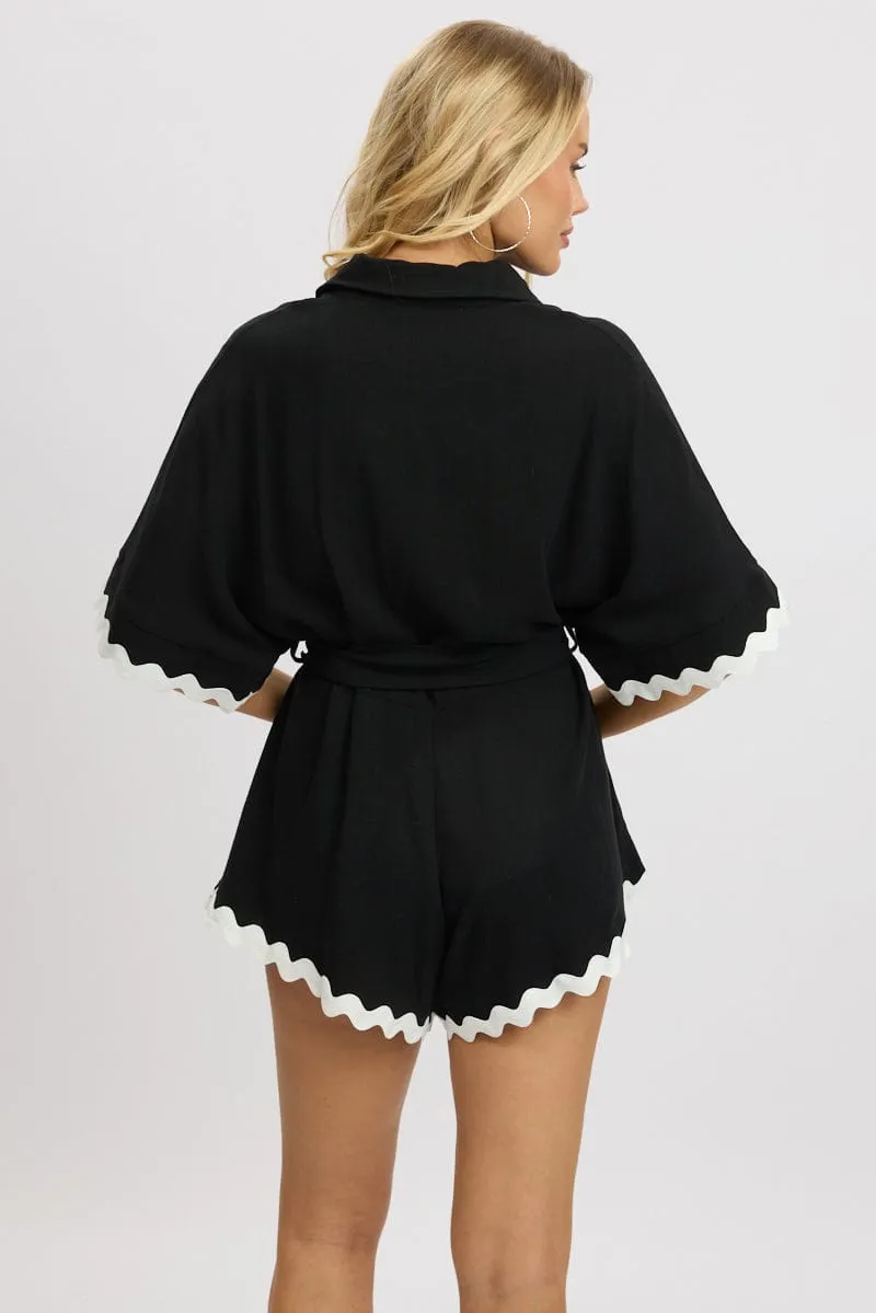 Black Oversized Playsuit