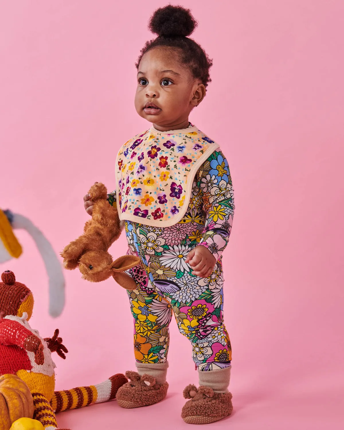 BLISS FLORAL ORGANIC LONG SLEEVE ZIP ROMPER