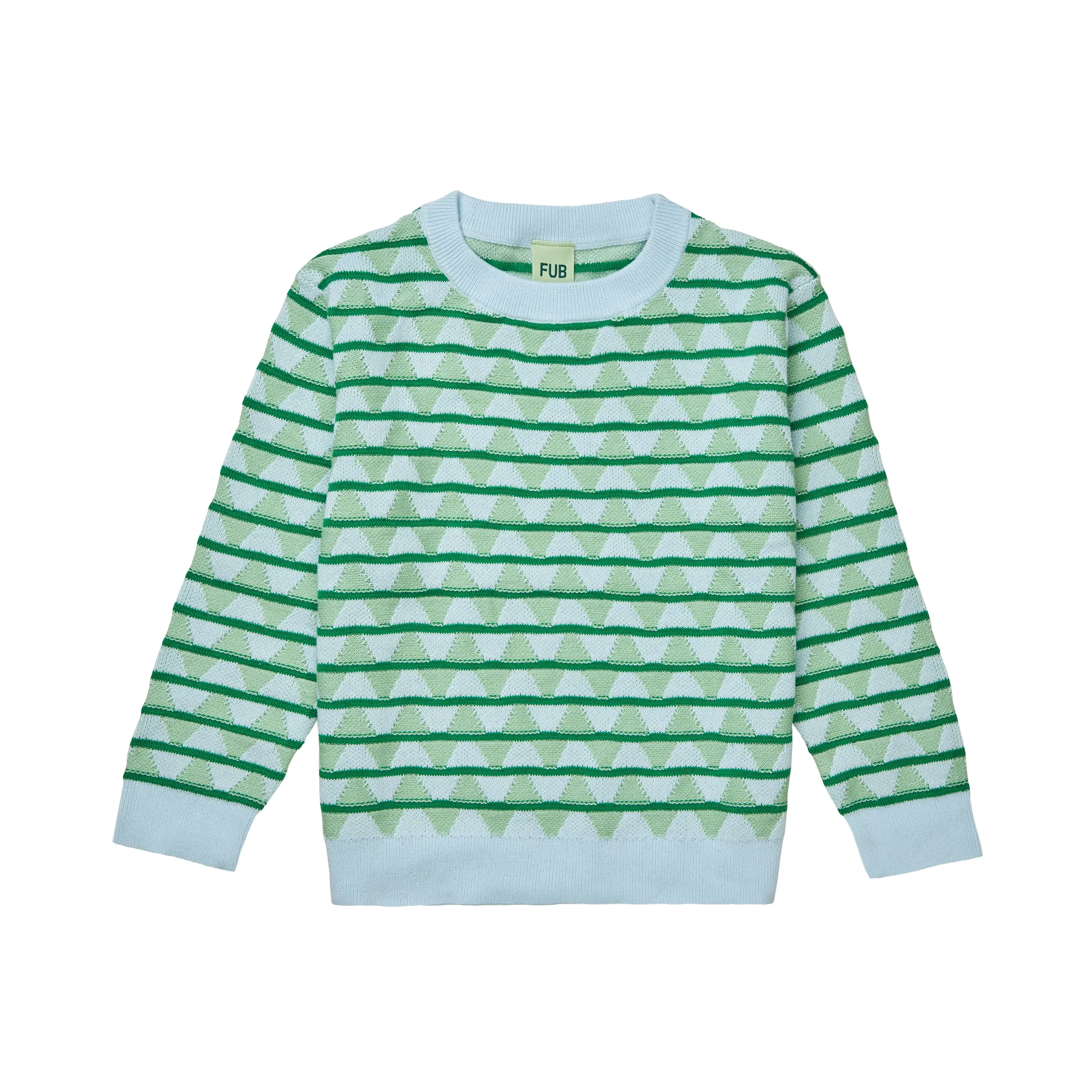 Blue And Green Stripe Cotton Sweatshirt