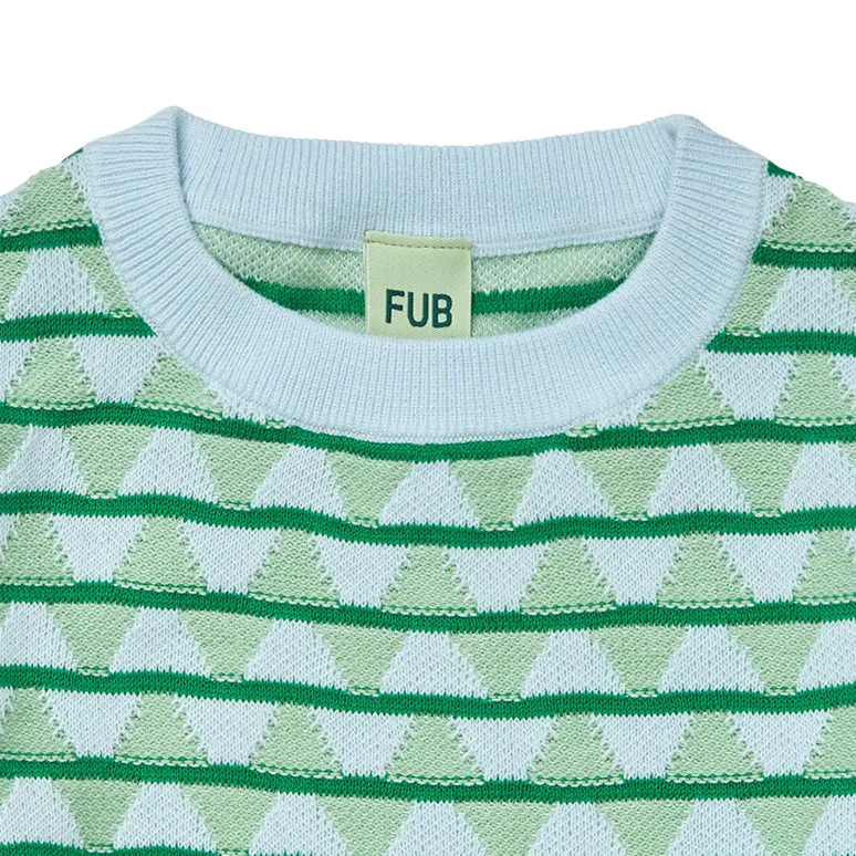Blue And Green Stripe Cotton Sweatshirt