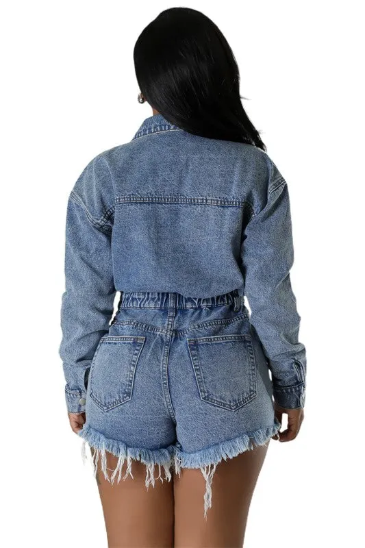 Blue Crush Denim Romper