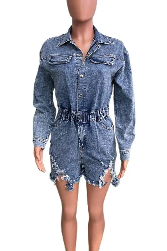 Blue Crush Denim Romper