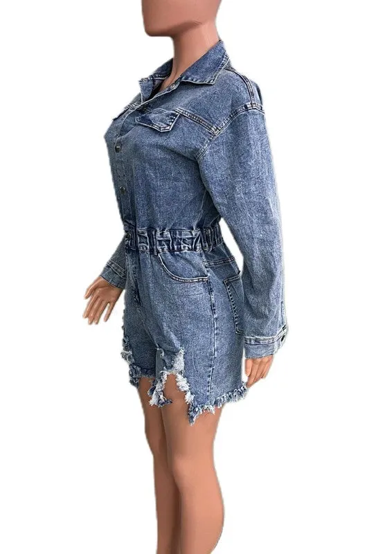 Blue Crush Denim Romper
