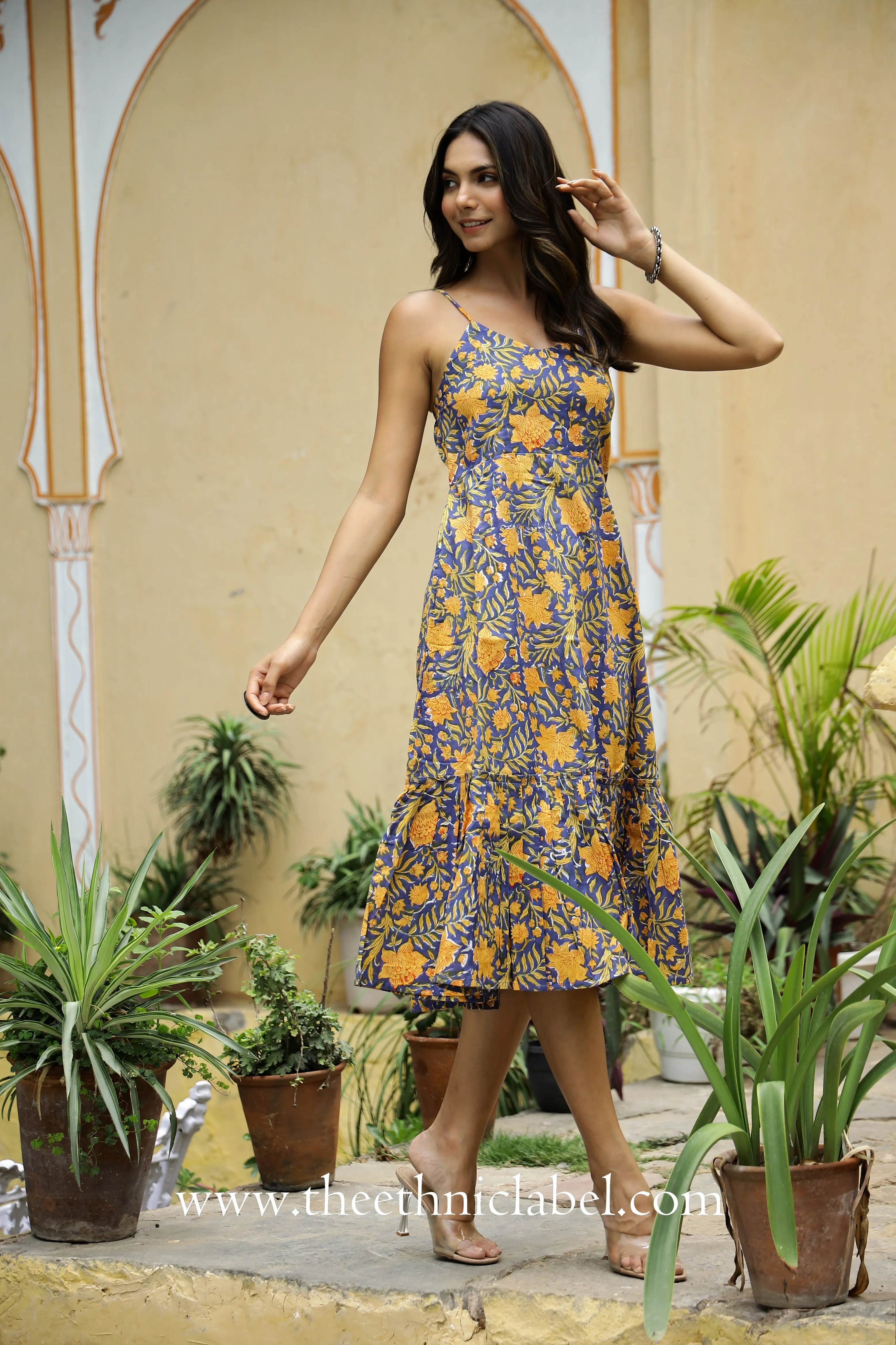 Blue Flaura 'Grace' Pure Cotton Dress