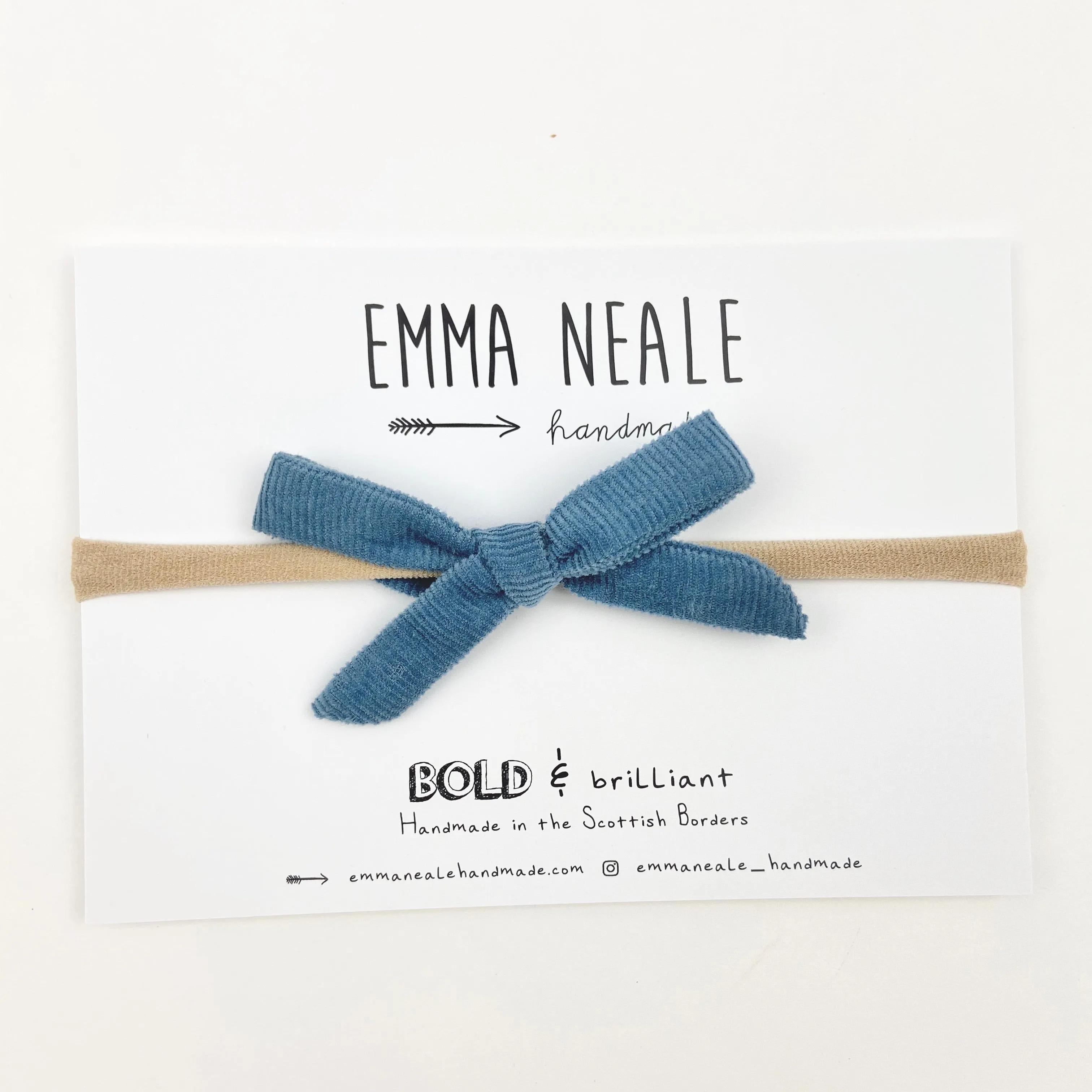 Blueberry Velvet Cord Orla Bow Headband