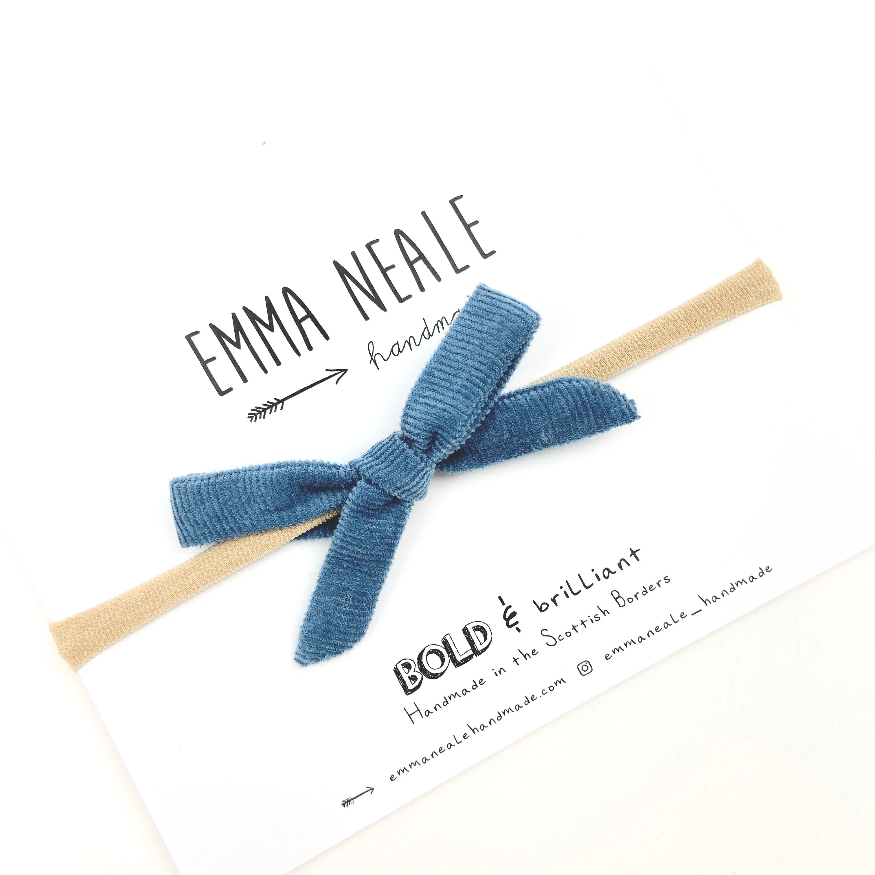 Blueberry Velvet Cord Orla Bow Headband