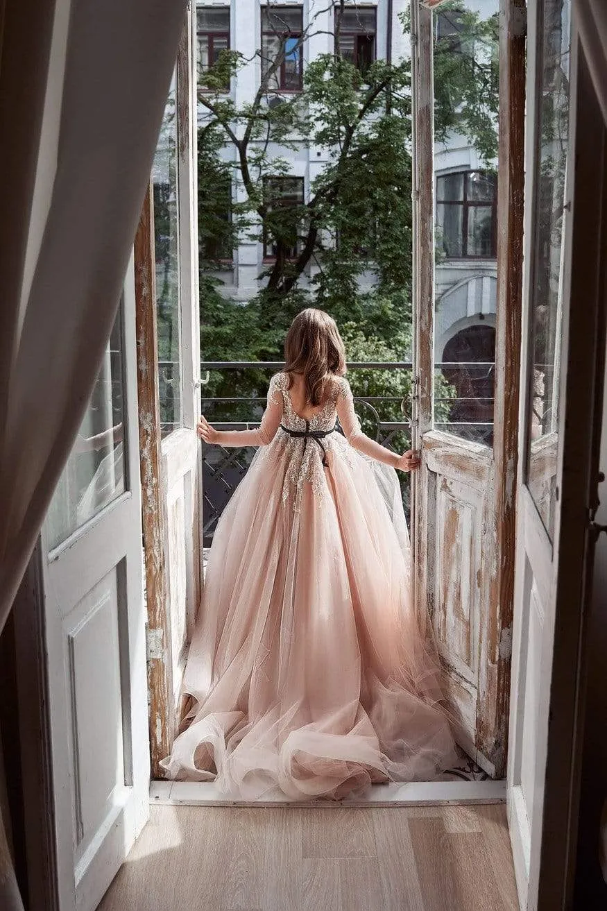 Blush Tulle Bridesmaid Dress for Little Girls