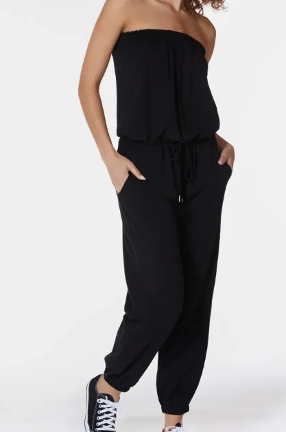 Bobi Strapless Jumpsuit - Black