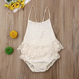 Boho Baby Lace Backless Romper