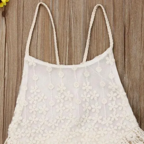 Boho Baby Lace Backless Romper
