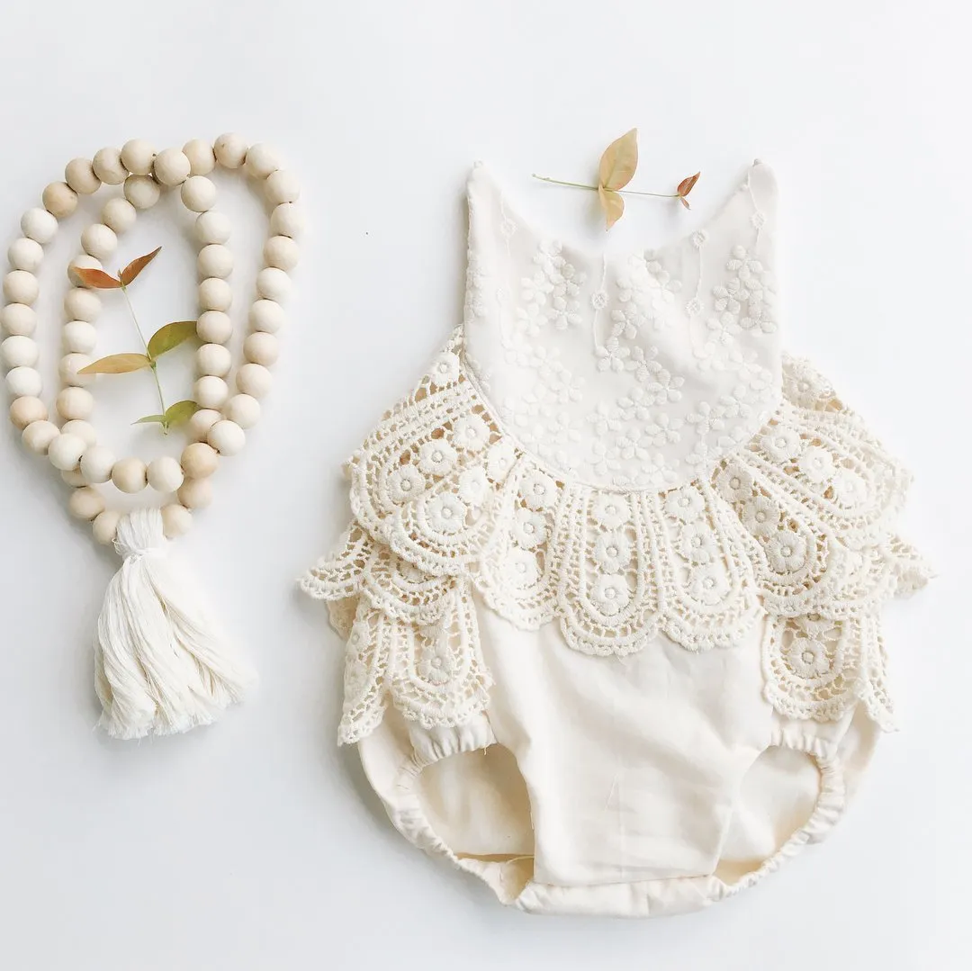 Boho Baby Lace Backless Romper