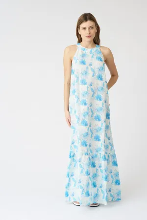 Botanical Watercolor Maxi Dress