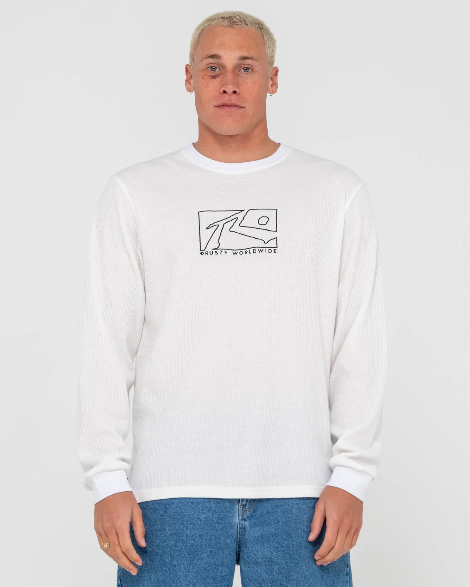Boxed Out Waffle Long Sleeve Tee