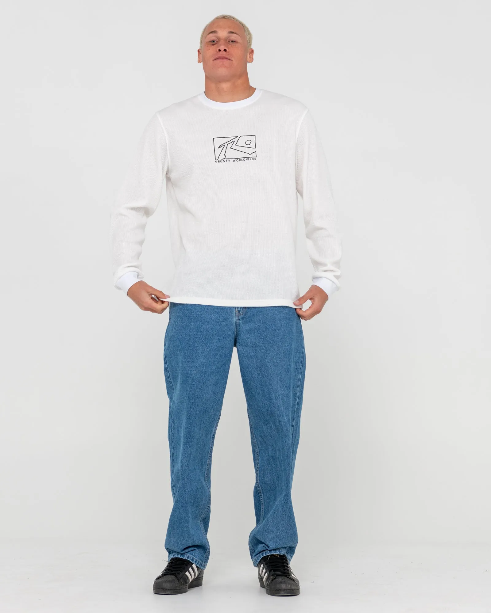 Boxed Out Waffle Long Sleeve Tee