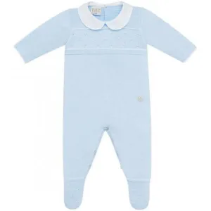 Boys Pale Blue Knit Romper